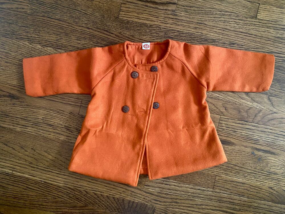 Baby Girls Orange Fall Button Front Long Sleeve Jacket 3-6 Months